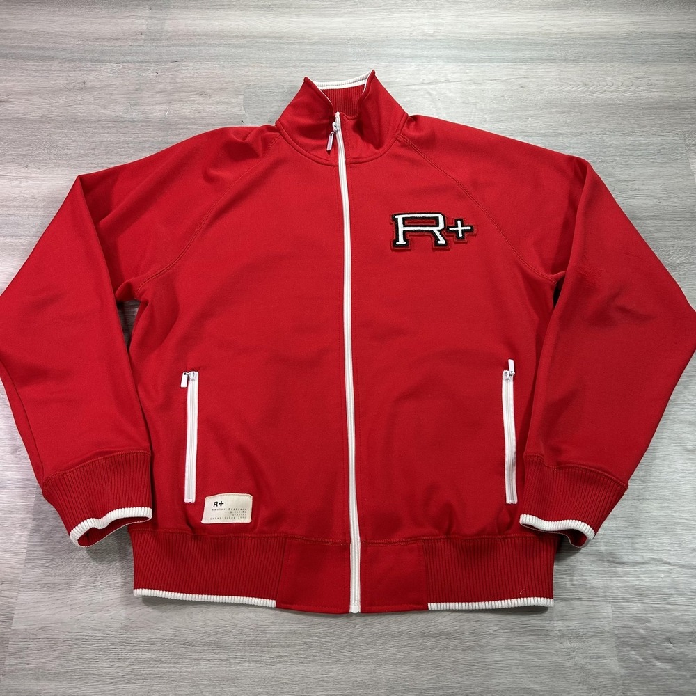 VTG Rocawear Track Jacket Mens Medium Red Full Zip R+ Logo Hip Hop Y2K